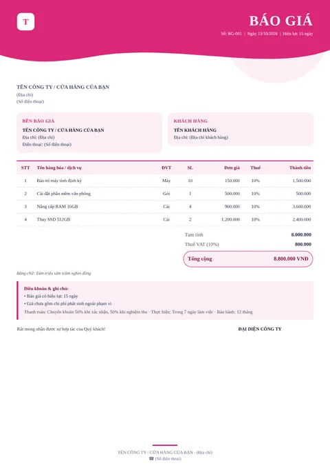 Mẫu checklist bảo trì máy tính định kỳ: hạng mục vệ sinh, phần mềm, sao lưu và ký xác nhận (tải Word, PDF)