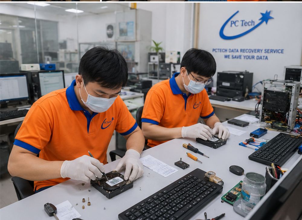Đội ngũ kỹ thuật viên PCTech tại phòng lab