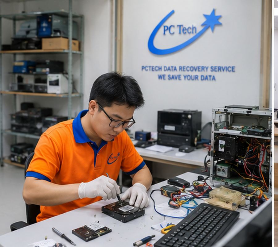Kỹ thuật viên PCTech phục hồi dữ liệu