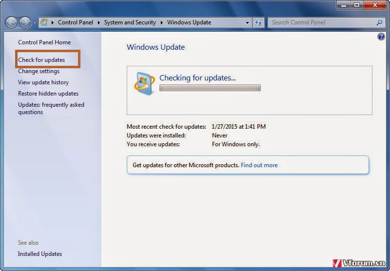 Hướng dẫn update cho windows XP