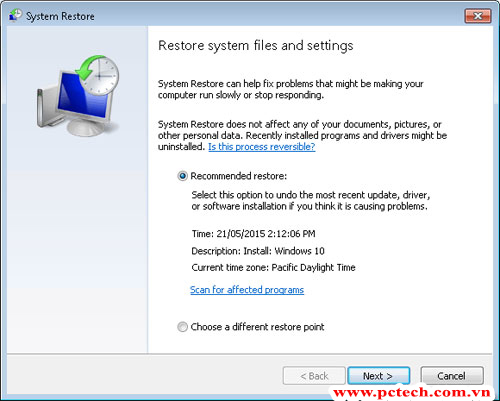 Gỡ bỏ cập nhật Windows 10 trong Windows 7/8.1 