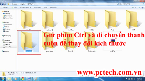 Thay đổi kích thước biểu tượng trên desktop