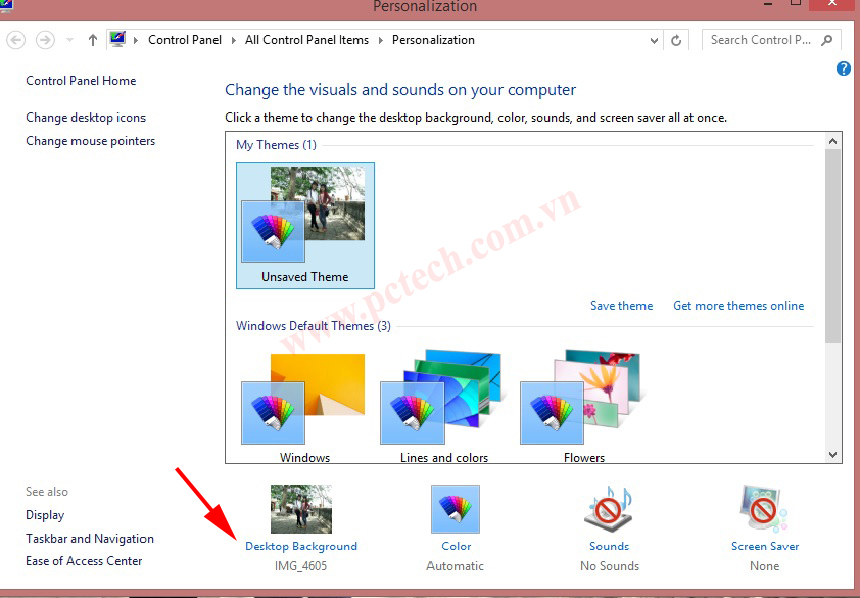 Đổi hình nền laptop