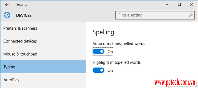 Cách tắt chế độ kiểm tra chính tả trong Win 10