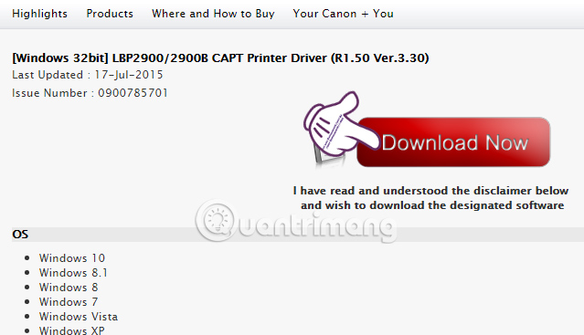 Hướng dẫn cài đặt máy in Canon LBP 2900 trên Windows