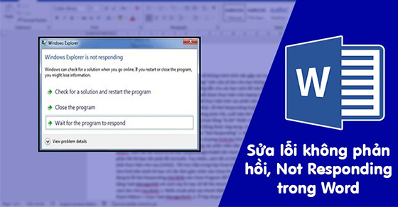 Sửa lỗi file word bị treo