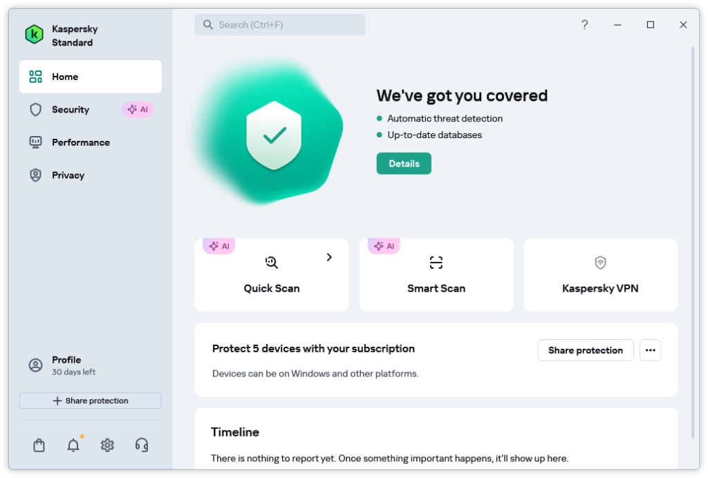 Kaspersky Standard 3 thiết bị 1 năm