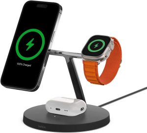 Đế sạc không dây Belkin BoostCharge Pro 3 trong 1 MagSafe 15W (WIZ017)