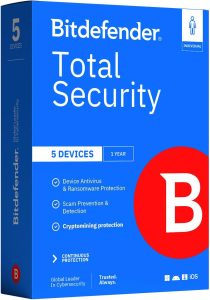 Phần mềm diệt virus Bitdefender Total Security 5 thiết bị 1 năm